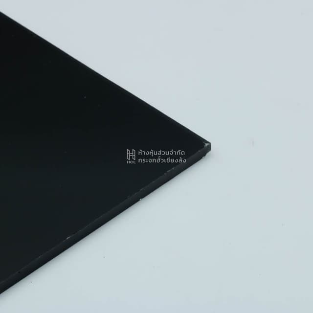 corner of black color coated glass