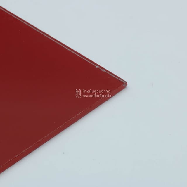 corner of red color coated glass