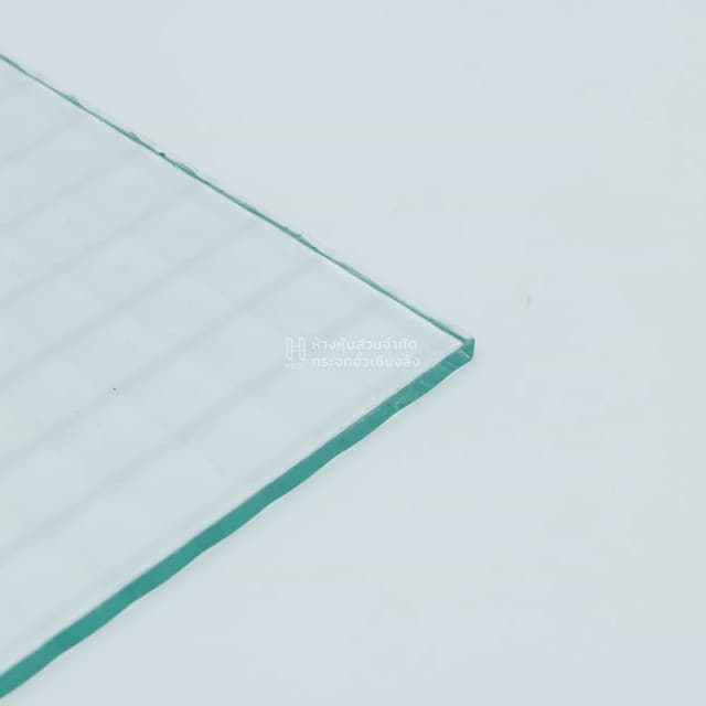 corner of square patterned glass on the flat side