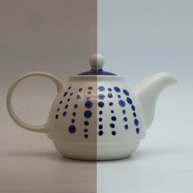 a tea kettle with and without eurobronze glass