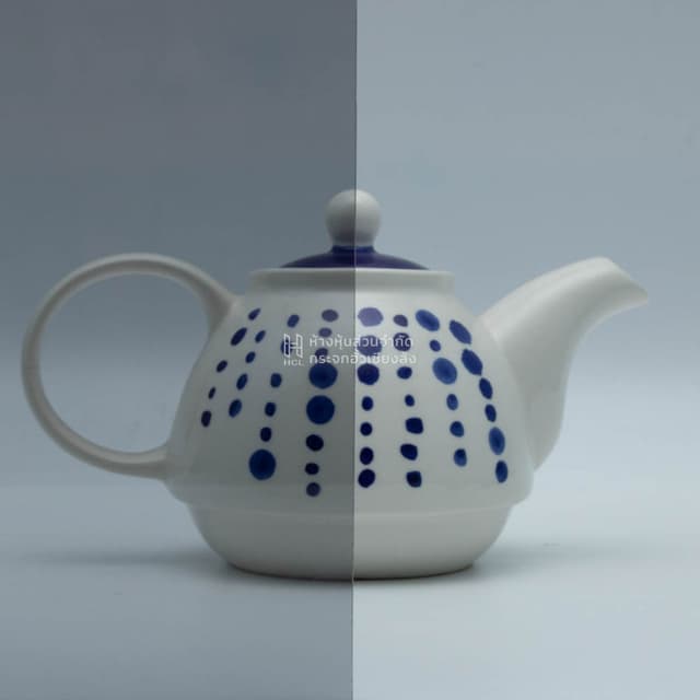 a tea kettle with and without eurogrey glass